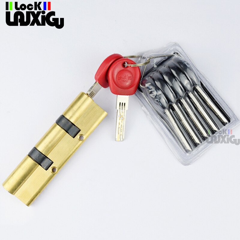 Anti-theft door cylinder lock 105 110 115 120 125 130 135 140MM double wheel fork lock cylinder double spring AB door cylinder - KiwisLove