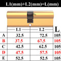 Door Cylinder Biased Lock 65 70 80 90 115mm Cylinder AB Key Anti-Theft Entrance Brass Door Lock Lengthened Core Extended Keys - KiwisLove