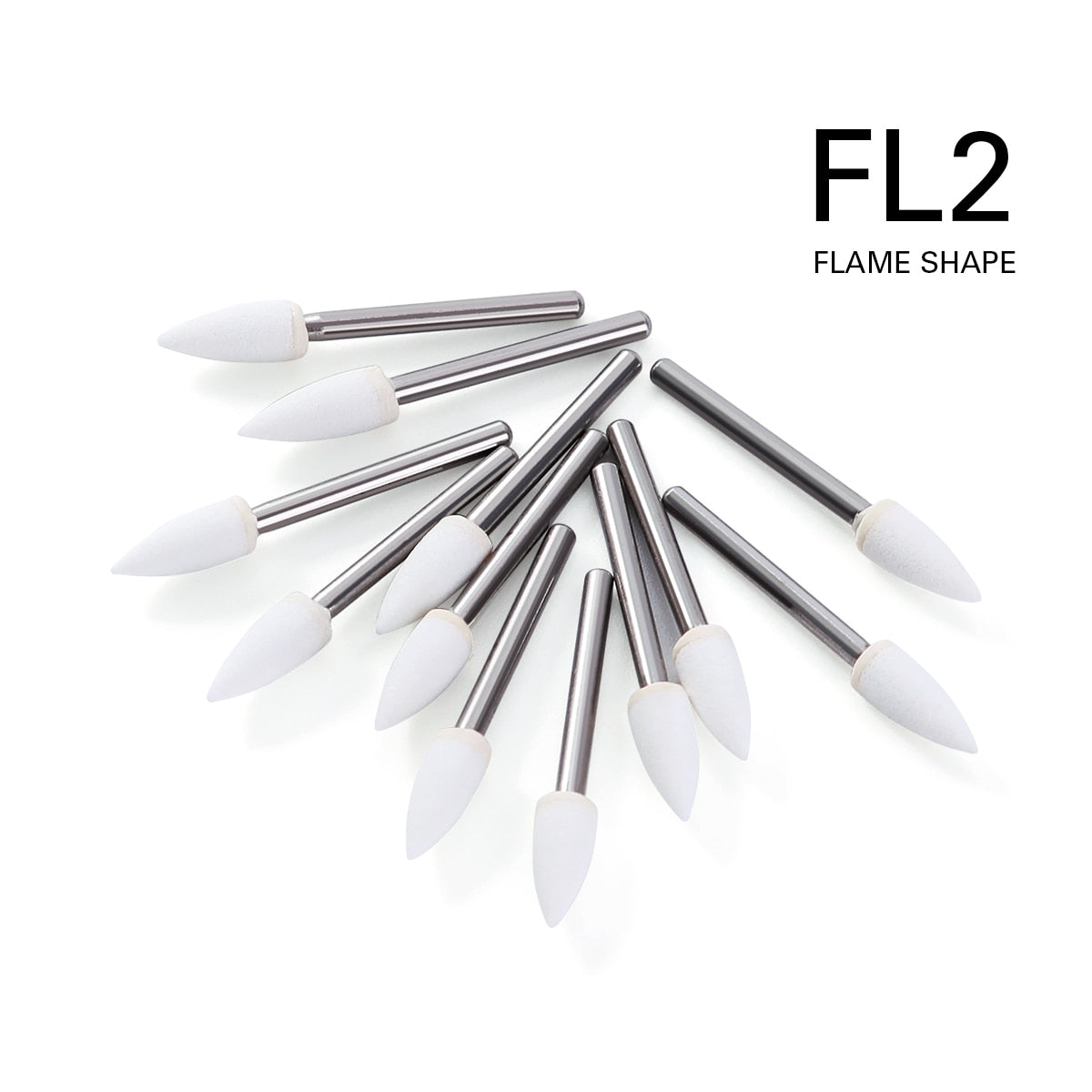 AZDENT 12Pcs/Pack Dental Polishing Stone Handpiece  Burs FG Cone Flame Dentist Teeth Whiting - KiwisLove