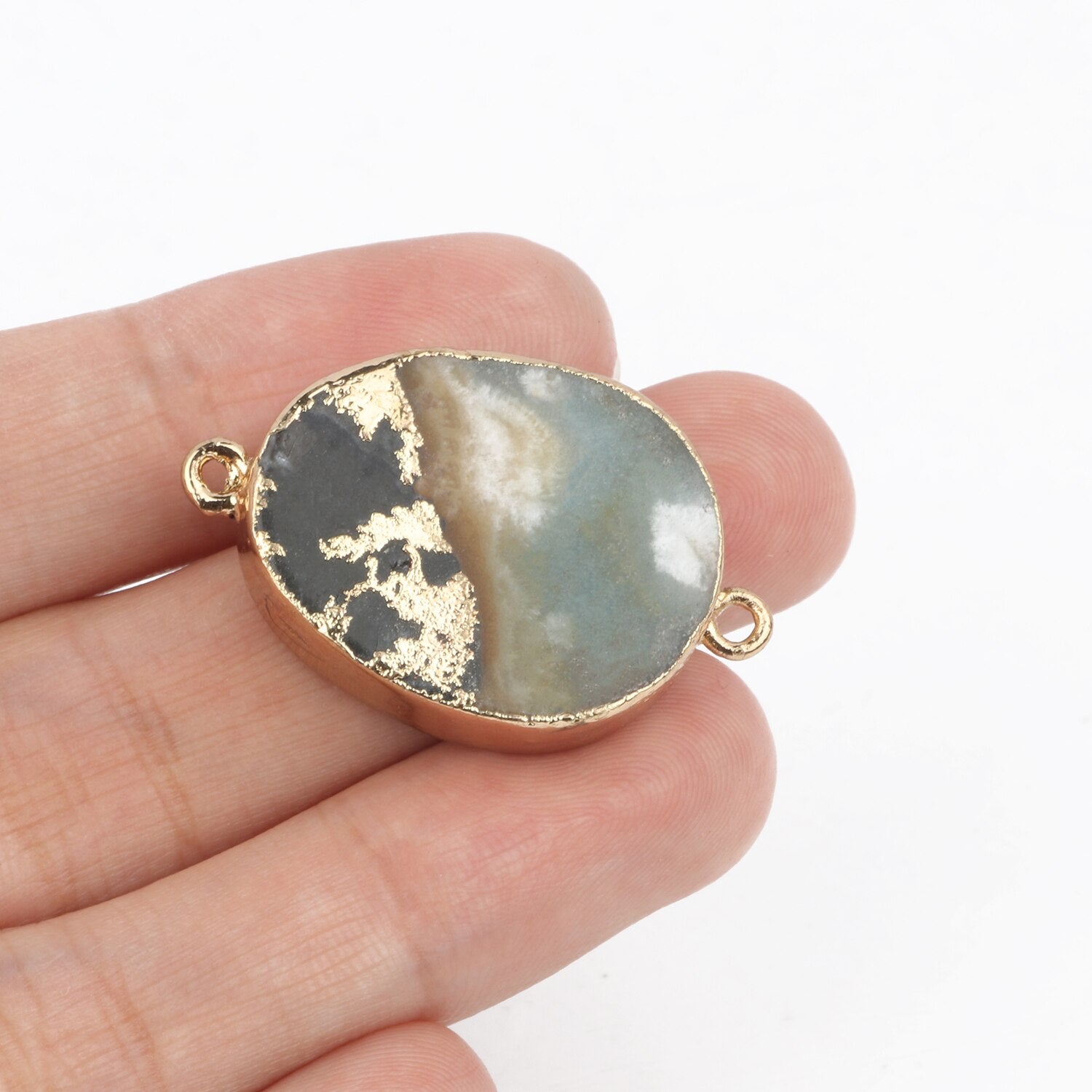 1pc Natural Green Amazonite Pendant Silver Gold Plated Multi Styles Charms Pendants for Necklace Women DIY Jewelry Accessories - KiwisLove