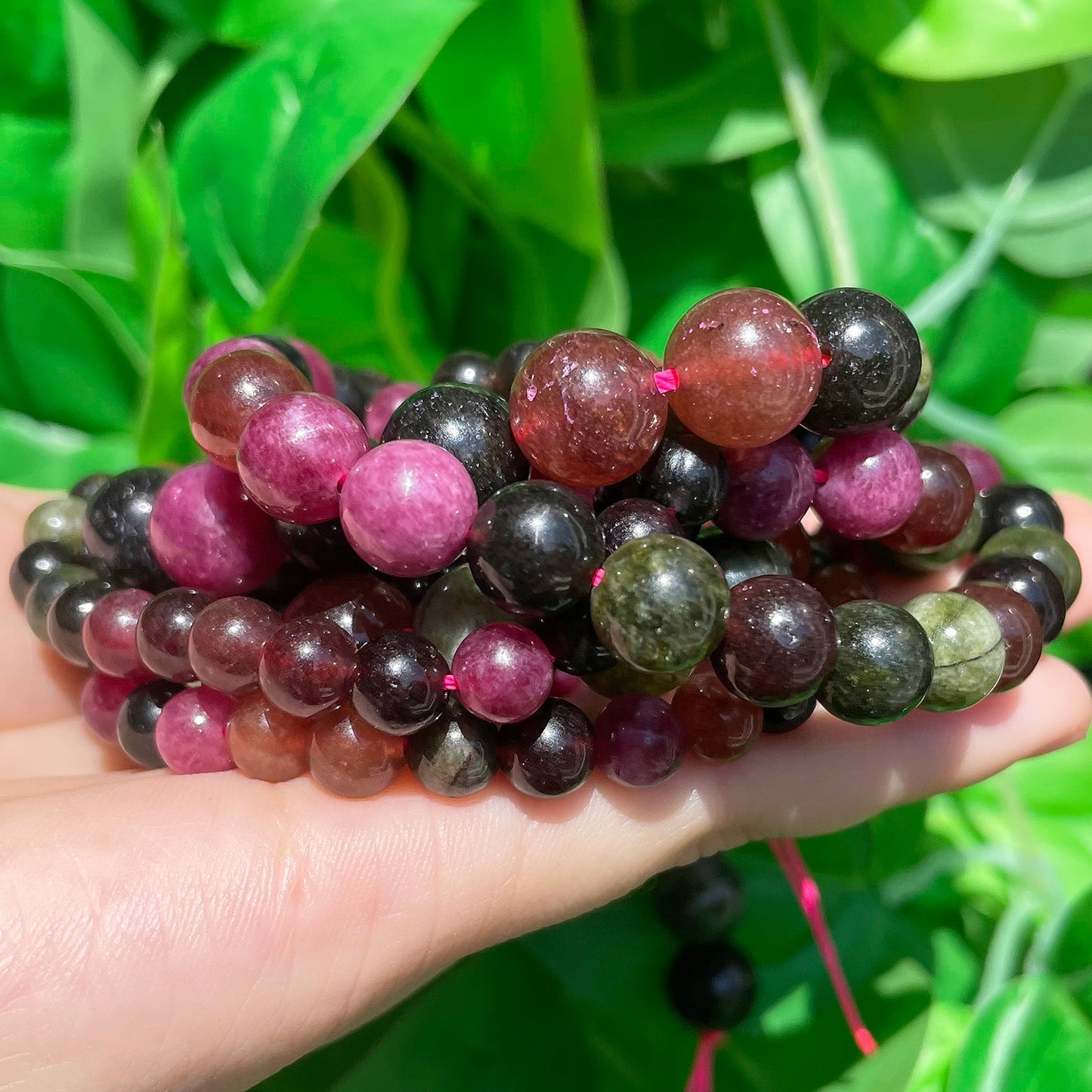 Natural Stone Beads Round Colorful Tourmaline Loose Spacer Beads for Jewelry Making Beadwork DIY Bracelets Accessories 6 8 10mm - KiwisLove