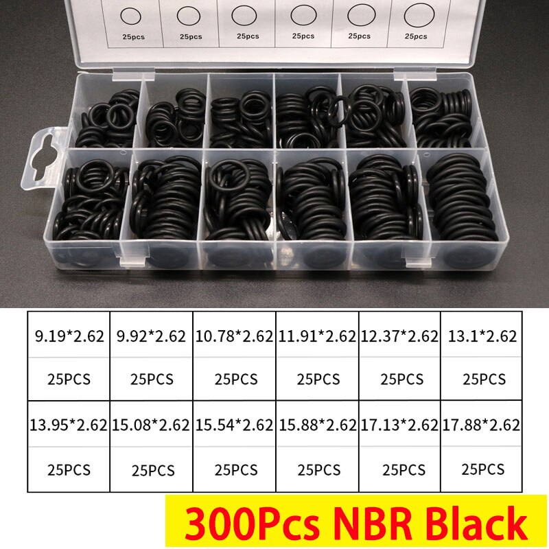 Boxed VMQ NBR FKM O Ring Set Rubber Washer Seals Assortment Red/Black/Green O-Ring Seals Set High Quality For Car Gasket - KiwisLove