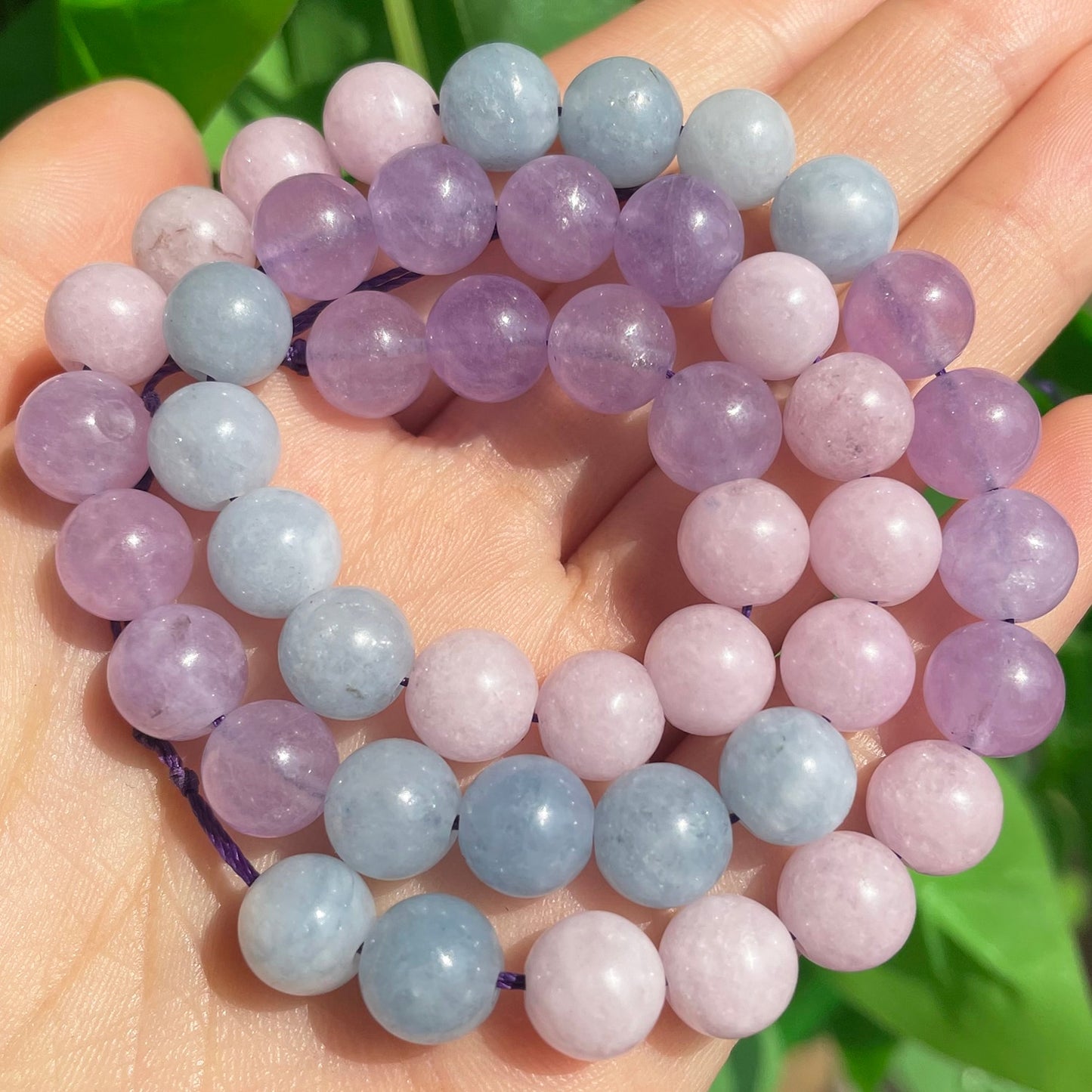 Natural Gem Stone Purple Morganite Round Loose Spacer Beads for Needlework Jewelry Making DIY Bracelet Accessories 15'' 6 8 10mm - KiwisLove