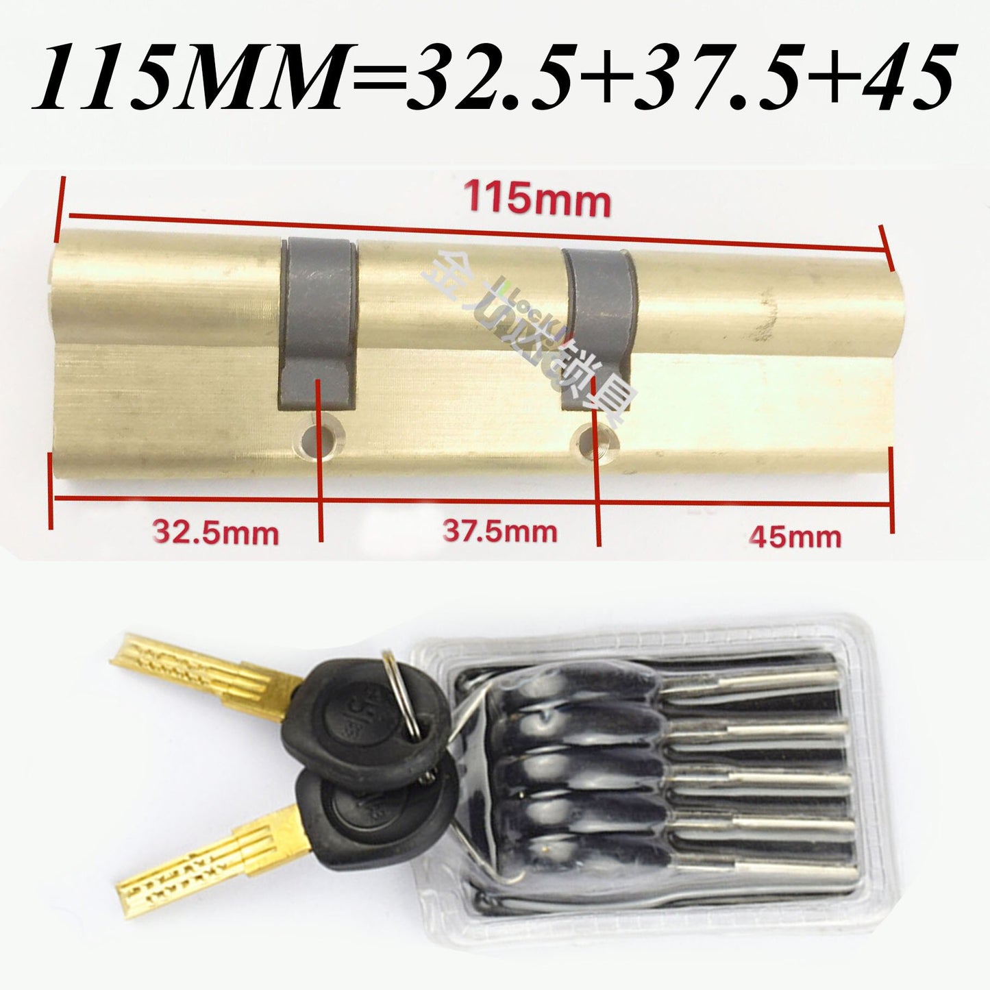 Anti-theft door cylinder lock 105 110 115 120 125 130 135 140MM double wheel fork lock cylinder double spring AB door cylinder - KiwisLove