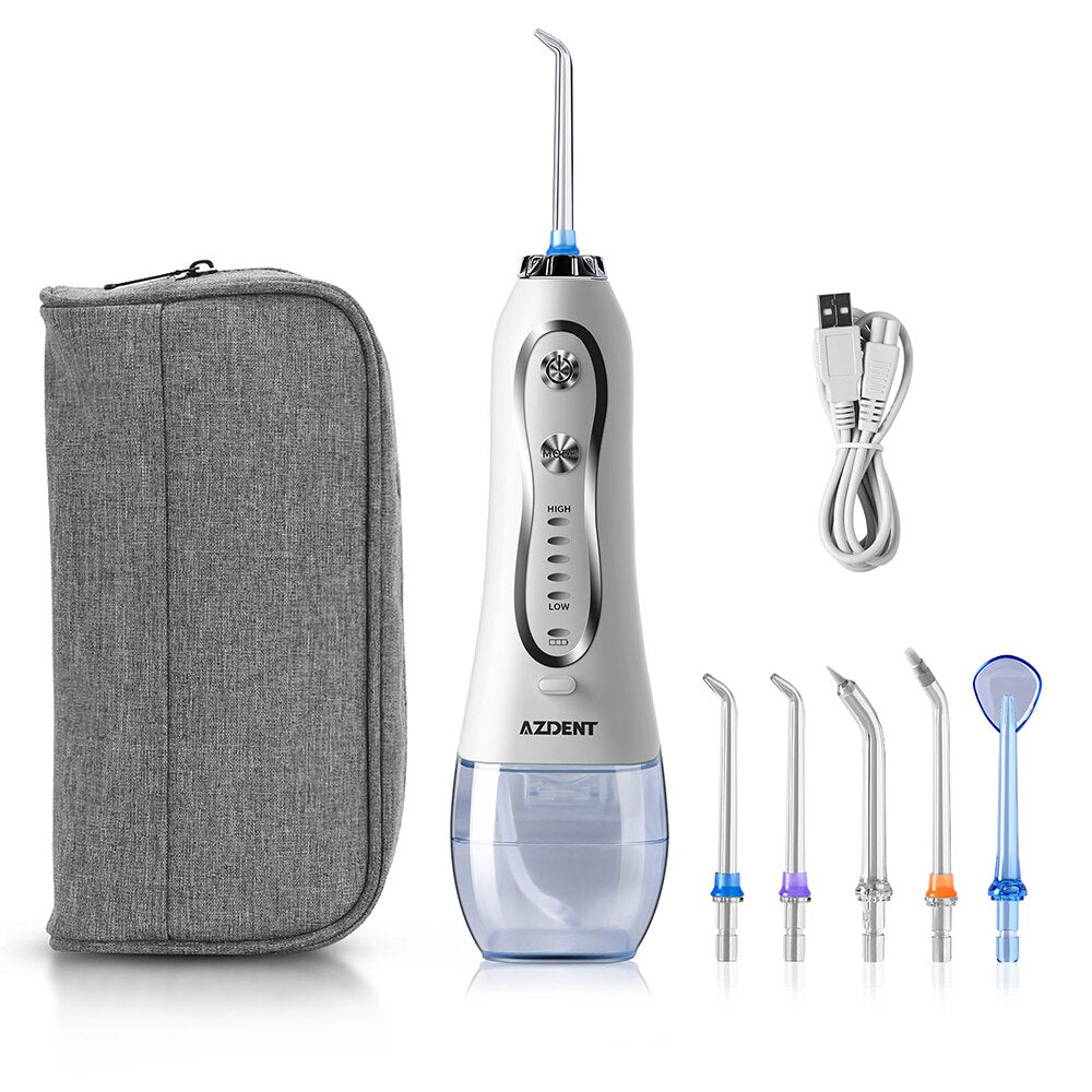 Azdent Oral Irrigator USB Rechargeable Water Flosser Portable Cordless Travel Foldable Dental Teeth Cleaner - KiwisLove
