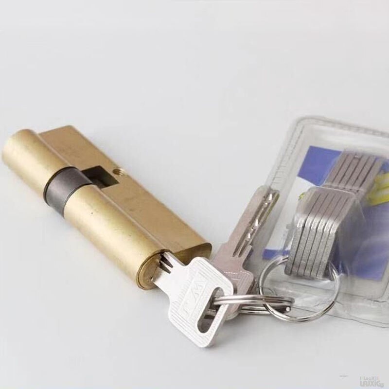Door Cylinder Biased Lock 65 70 80 90 115mm Cylinder AB Key Anti-Theft Entrance Brass Door Lock Lengthened Core Extended Keys - KiwisLove