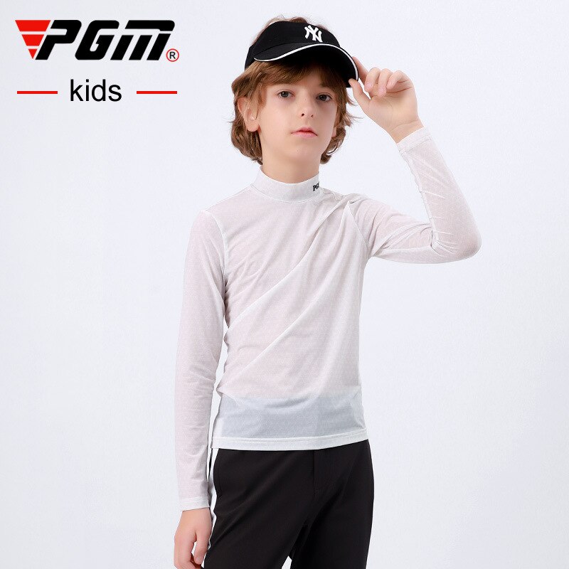 PGM Boys Golf Wear Shirt Children Sun-proof Clothing Long Sleeve Base Undershirt Youth Sports Clothes White Ultralight YF408 - KiwisLove