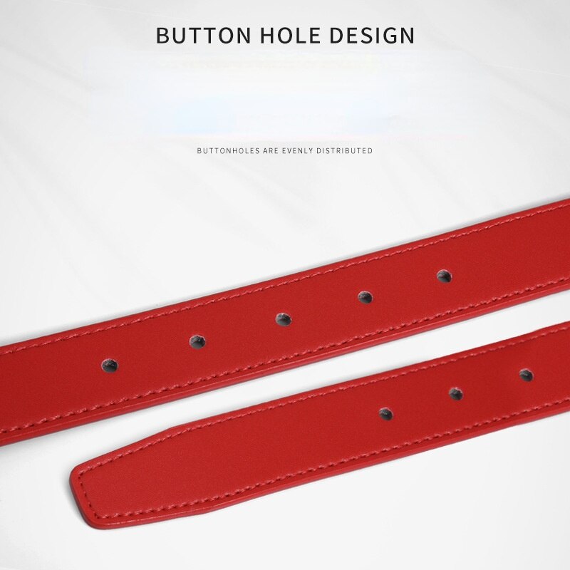 PGM Women&#39;s Golf Belt Korean Style All Match Belt Buckle 3 Colors Black Red White Microfiber Sports Belt PD017 - KiwisLove