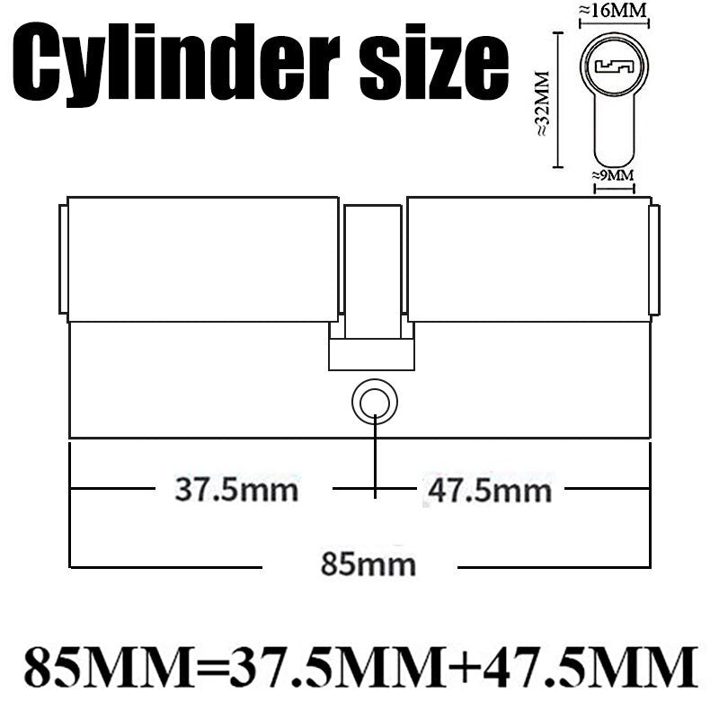 12/8 key Super anti-theft door cylinder lock entry door cylinder lock outdoor door lock home lock door lock lock cylinder - KiwisLove
