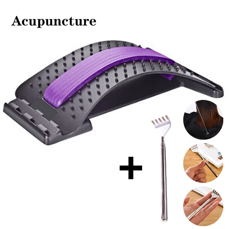 Back Massager Stretcher Support Spine Deck Pain Relief Chiropractic Lumbar Relief Back Stretcher Fitness Massage Equipment - KiwisLove