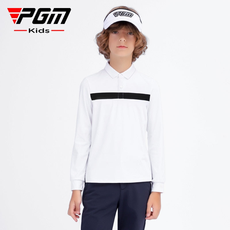 PGM Boy Golf Trainning T Shirts Long Sleeve Autumn and Winter Windproof and Warm Lapel Golf Apparel  Sportswear YF458 - KiwisLove