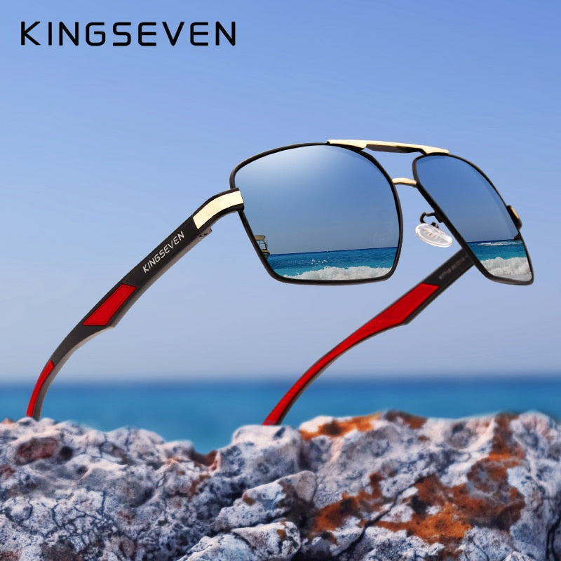 KINGSEVEN Aluminum Men's Sunglasses Polarized Lens Brand Design Temples Sun glasses Coating Mirror Glasses Oculos de sol 7719 - KiwisLove