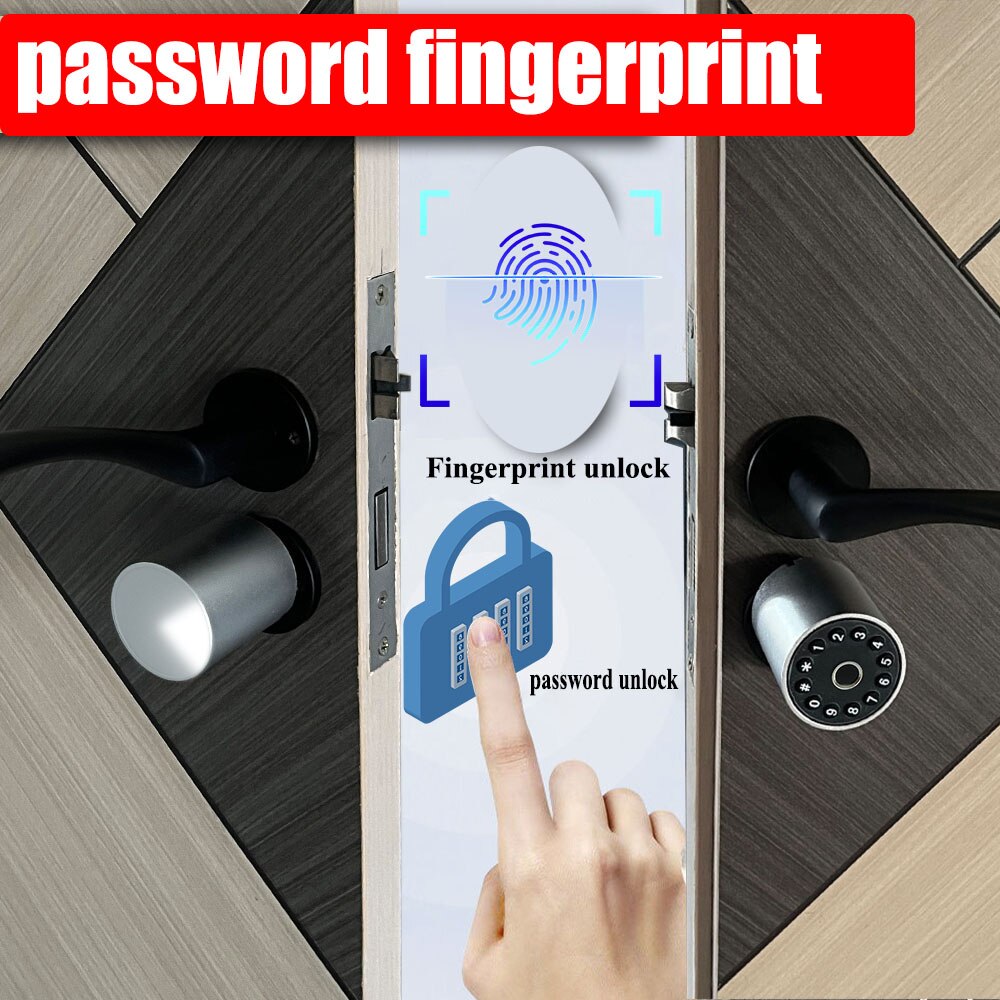 Variable size password lock Fingerprint door lock Smart door lock Outdoor door lock Electronic lock Tuya APP Cylinder door - KiwisLove
