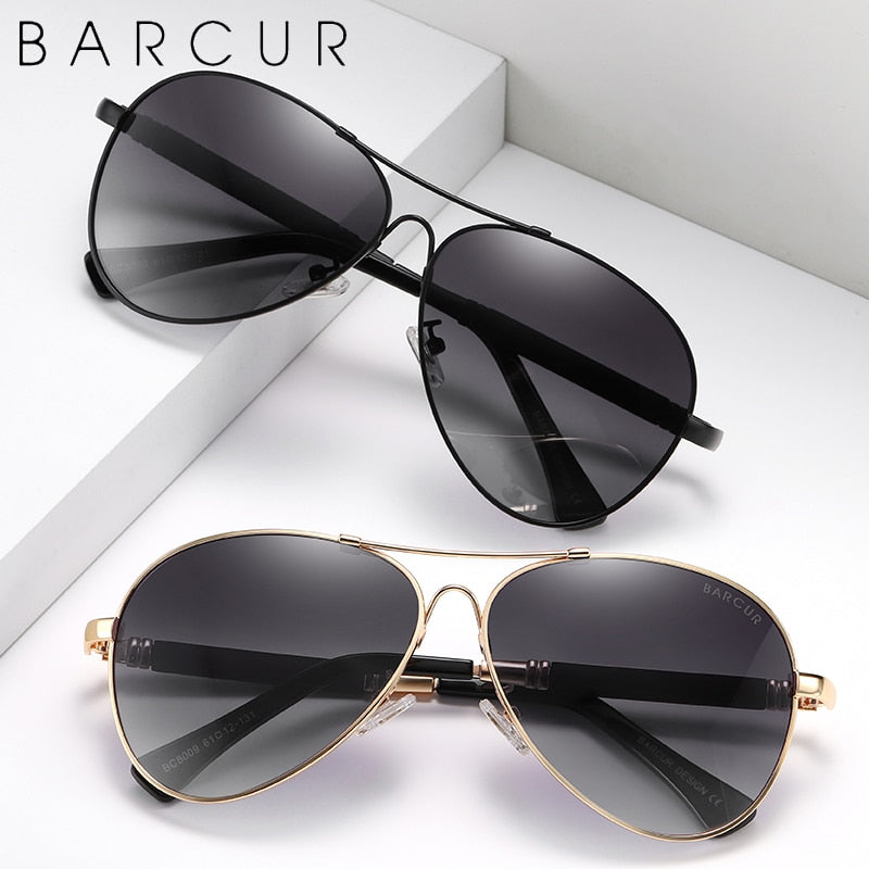 BARCUR Original Men Sunglasses Polarized Anti Blue Light Protect Men's Sun Glasses Women Pilot UV400 Eyewear - KiwisLove