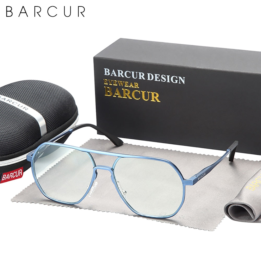 BARCUR Brand Design Men Pilot Anti Blue Ray Women Glasses Computer Glass Optical Eye Gaming Reading UV Blocking - KiwisLove