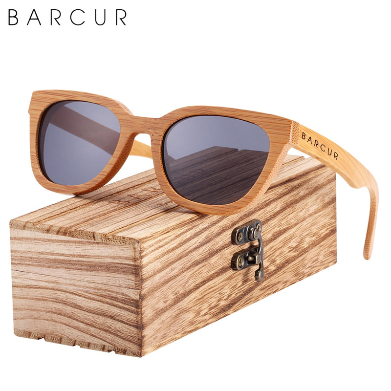 BARCUR Design Cat Eye Style Natural Wood Sunglasses Fashion Women Polarized Men Sun Glasses UV400 Protection - KiwisLove