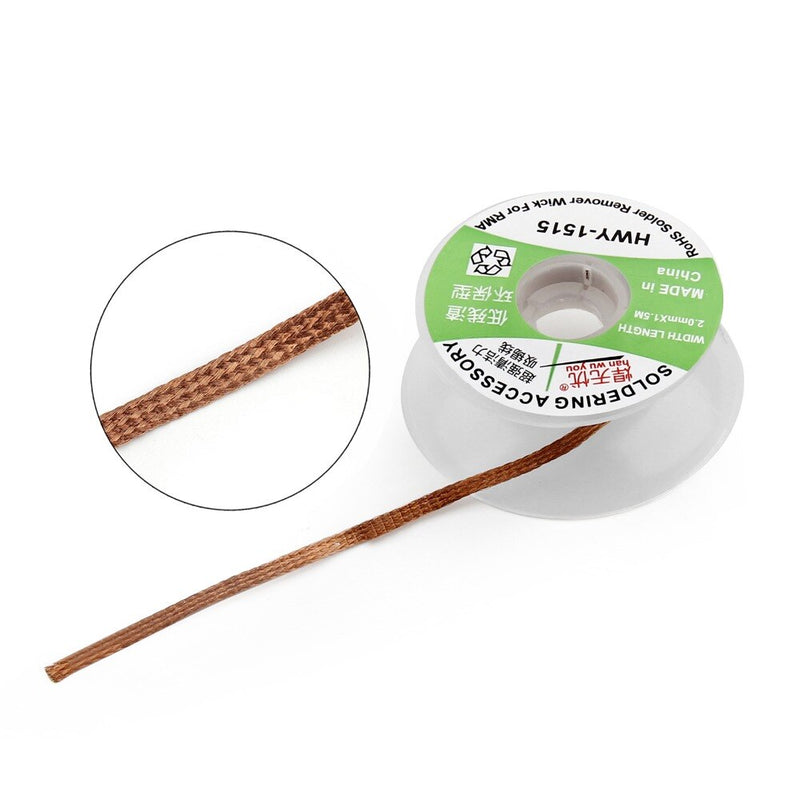 Desoldering Braid Soldering Solder Remover Wick 1.5mm 2.0mm 2.5mm 3.0mm 3.5mm Length1.5M 5 FT For Soldering - KiwisLove