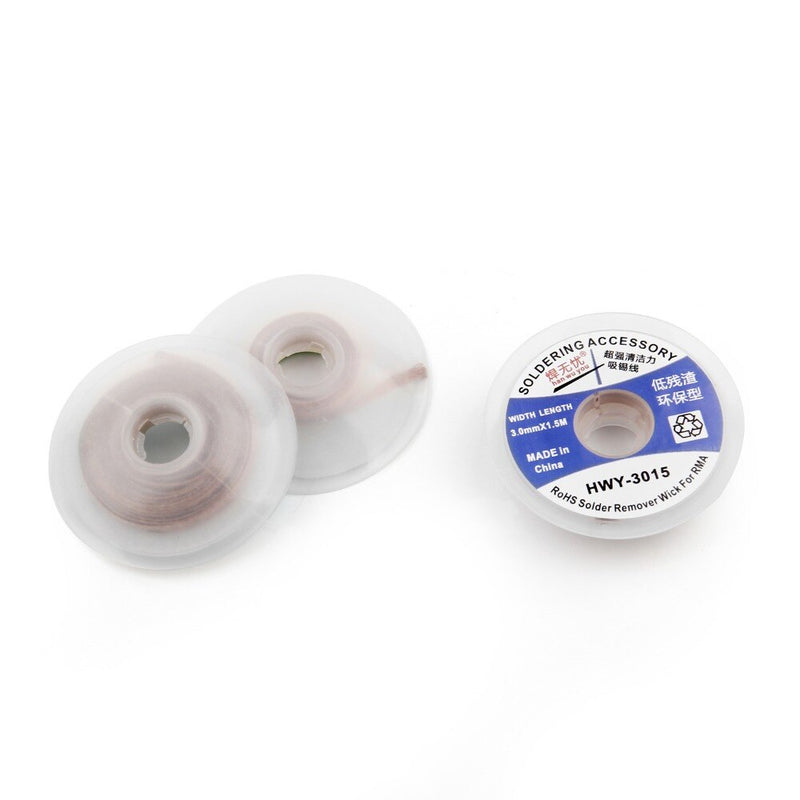 Desoldering Braid Soldering Solder Remover Wick 1.5mm 2.0mm 2.5mm 3.0mm 3.5mm Length1.5M 5 FT For Soldering - KiwisLove