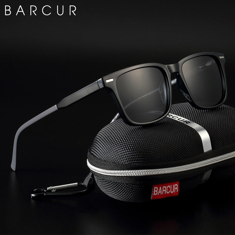 BARCUR Square Style TR90 Men Sunglasses Polarized Comfortable Women Sun Glasses Ladies UV400 Protection - KiwisLove