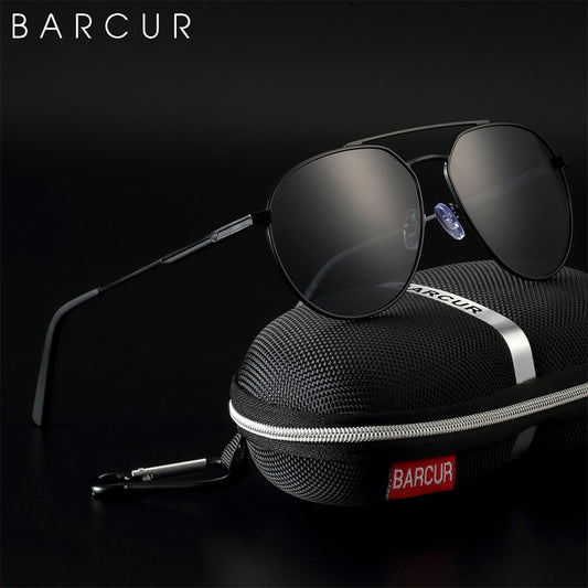BARCUR Brand Design Retro Pilot Style Men Sunglasses Polarized Fashion Women Sun Glasses Shades UV400 Protection - KiwisLove