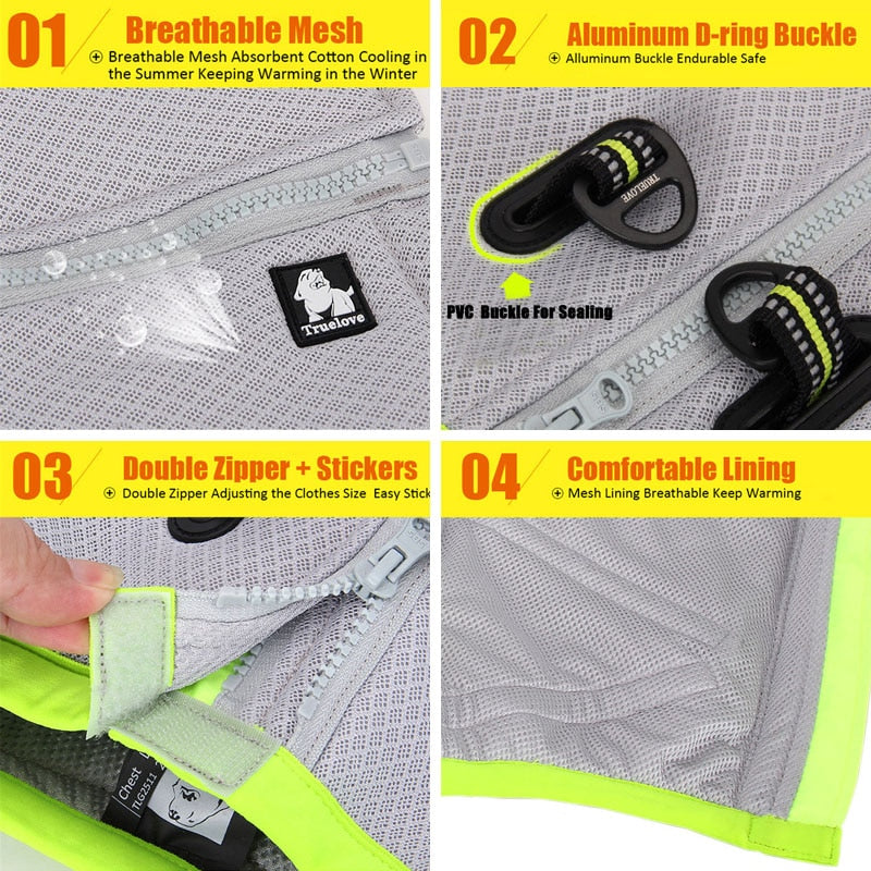 Truelove  dog summer clothes cooling vest jacket reflective vest  mesh harness - KiwisLove