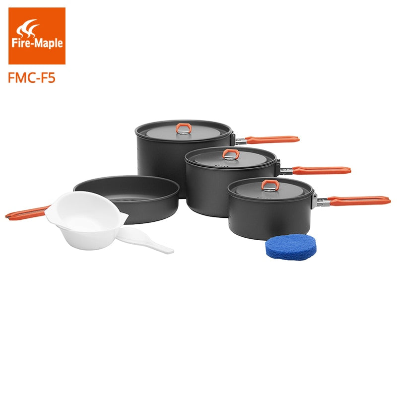 Fire Maple Feast 5 Picnic  3 Pots 1 Frypan Camping Cooking Set - KiwisLove