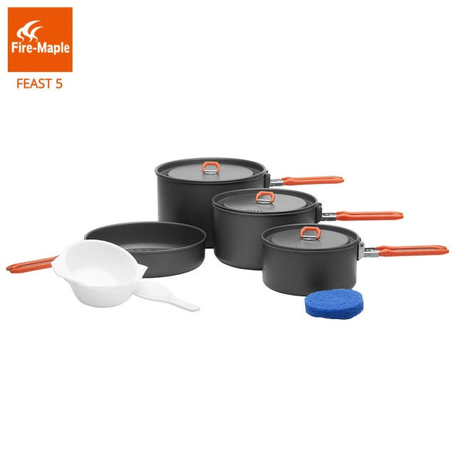 Fire Maple Feast 5 Picnic  3 Pots 1 Frypan Camping Cooking Set - KiwisLove