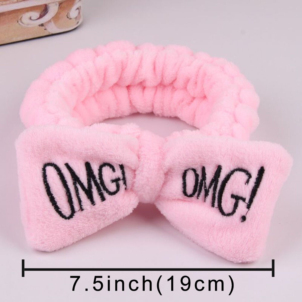 2021 New OMG  Coral Fleece Wash Face Bow Hairbands - KiwisLove