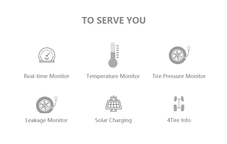 Solar TPMS Car Tire Pressure Alarm Monitor  Display Intelligent Temperature Warning Fuel Save 4 Sensors - KiwisLove