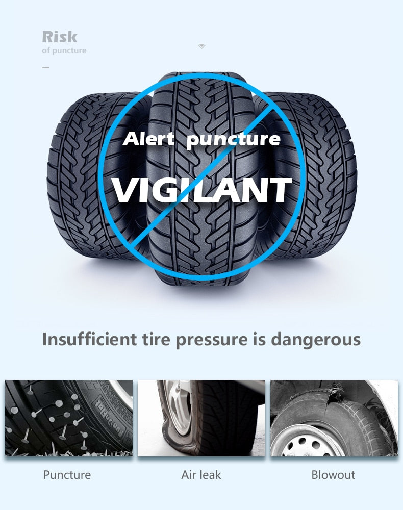 Solar TPMS Car Tire Pressure Alarm Monitor  Display Intelligent Temperature Warning Fuel Save 4 Sensors - KiwisLove