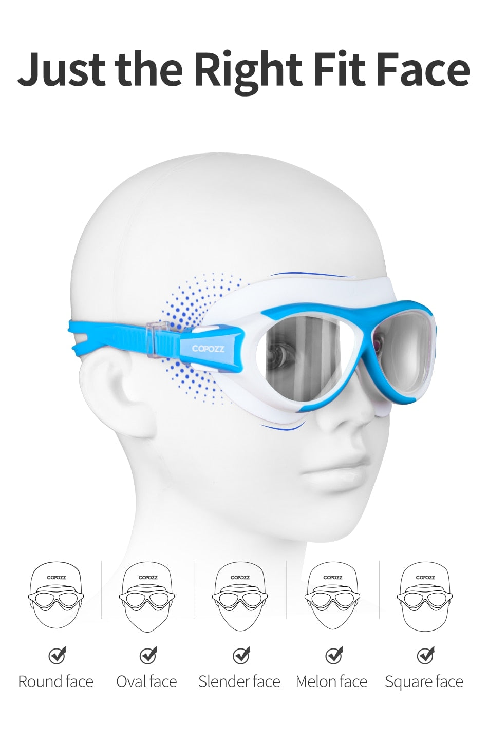 COPOZZ Children Swimming Goggles Eyewear Anti Fog kids Cool  Boy Girl - KiwisLove