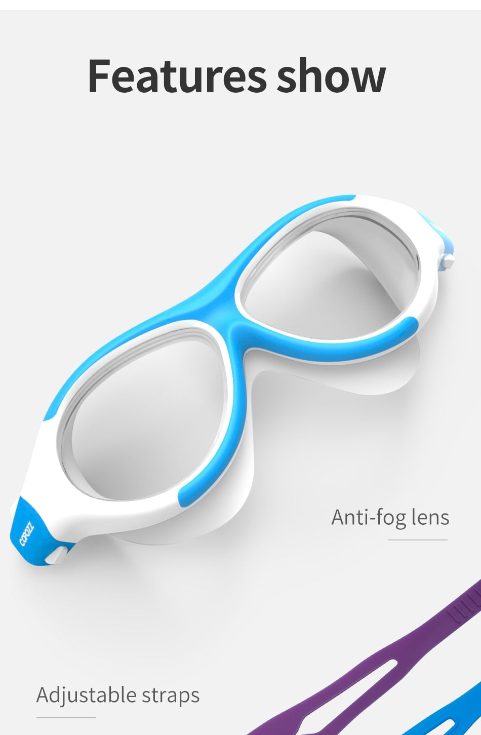 COPOZZ Children Swimming Goggles Eyewear Anti Fog kids Cool  Boy Girl - KiwisLove