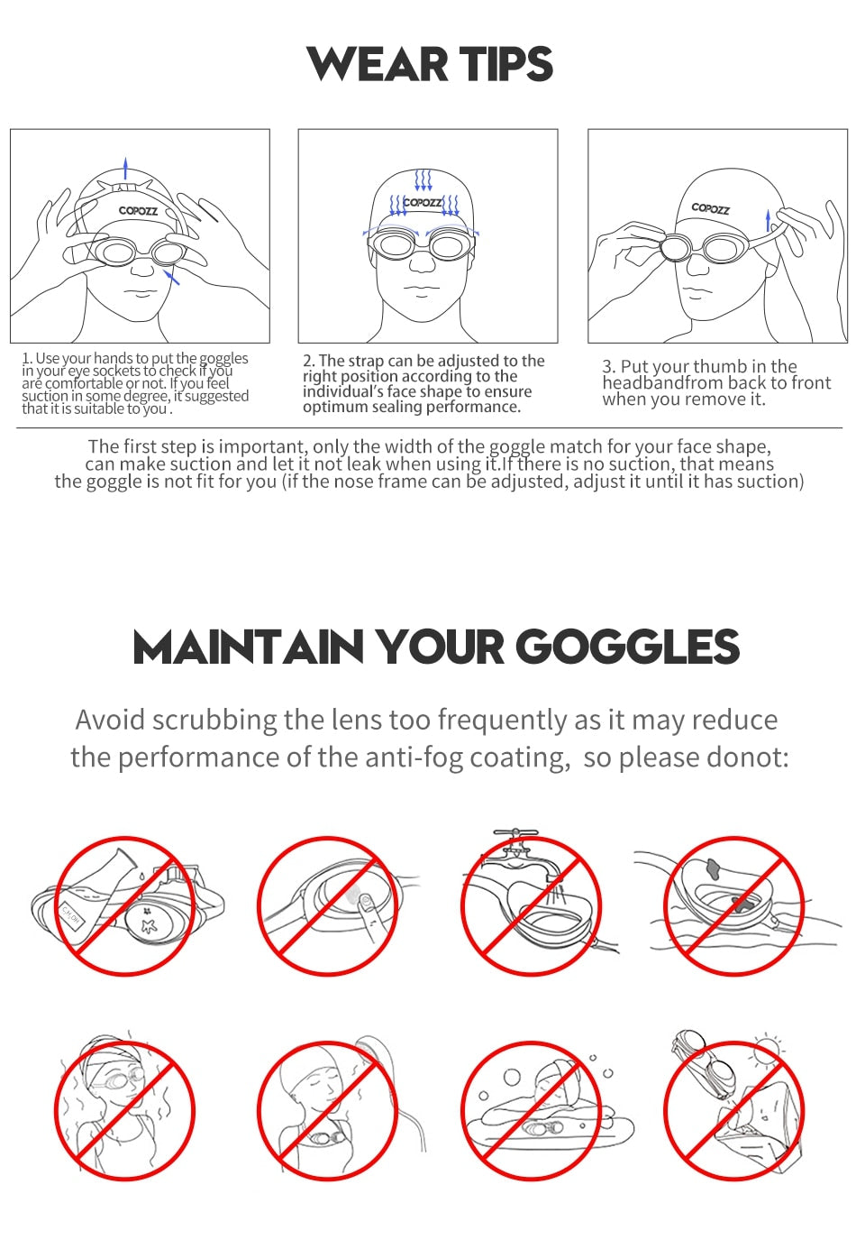 COPOZZ Children Swimming Goggles Eyewear Anti Fog kids Cool  Boy Girl - KiwisLove