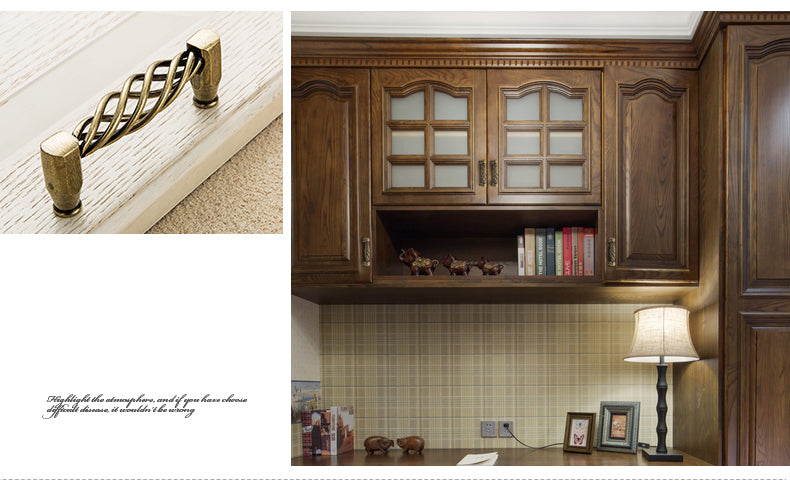 Vintage Antique Bronze Cabinet Handles Hollow Out Birdcage Handles - KiwisLove