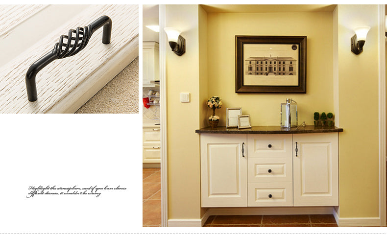 Vintage Antique Bronze Cabinet Handles Hollow Out Birdcage Handles - KiwisLove