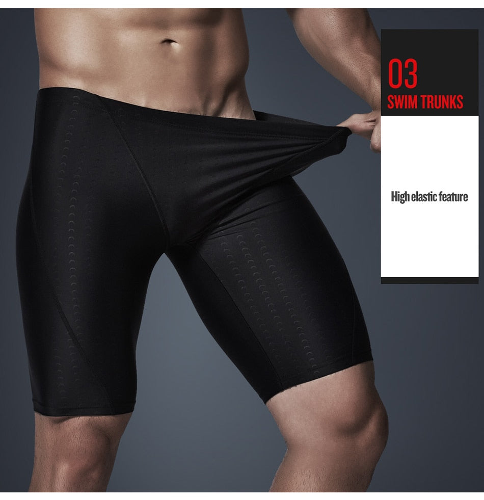 Copozz  Men Swim Suit Waterproof Square Leg Elastic Swimwear Surfing - KiwisLove