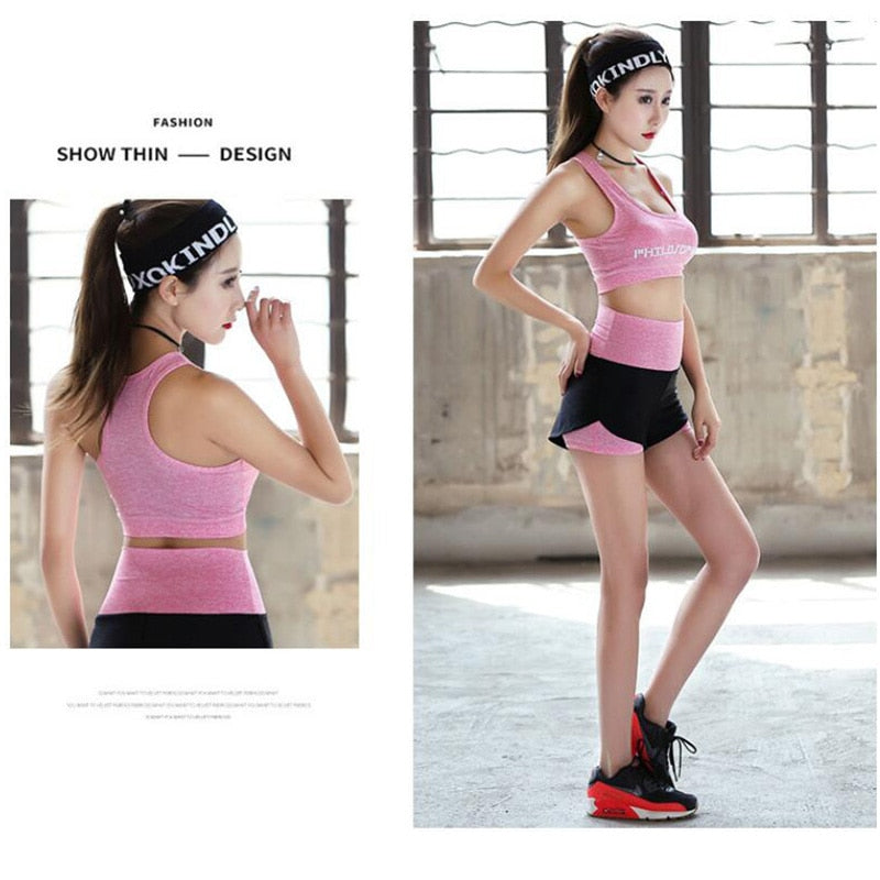 3PCS Set Women's Yoga Fitness Sportswear Sets Clothing  Workout Gym Running - KiwisLove
