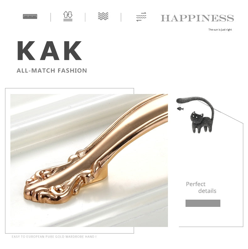 Champagne Door Handles Zinc Alloy - KiwisLove