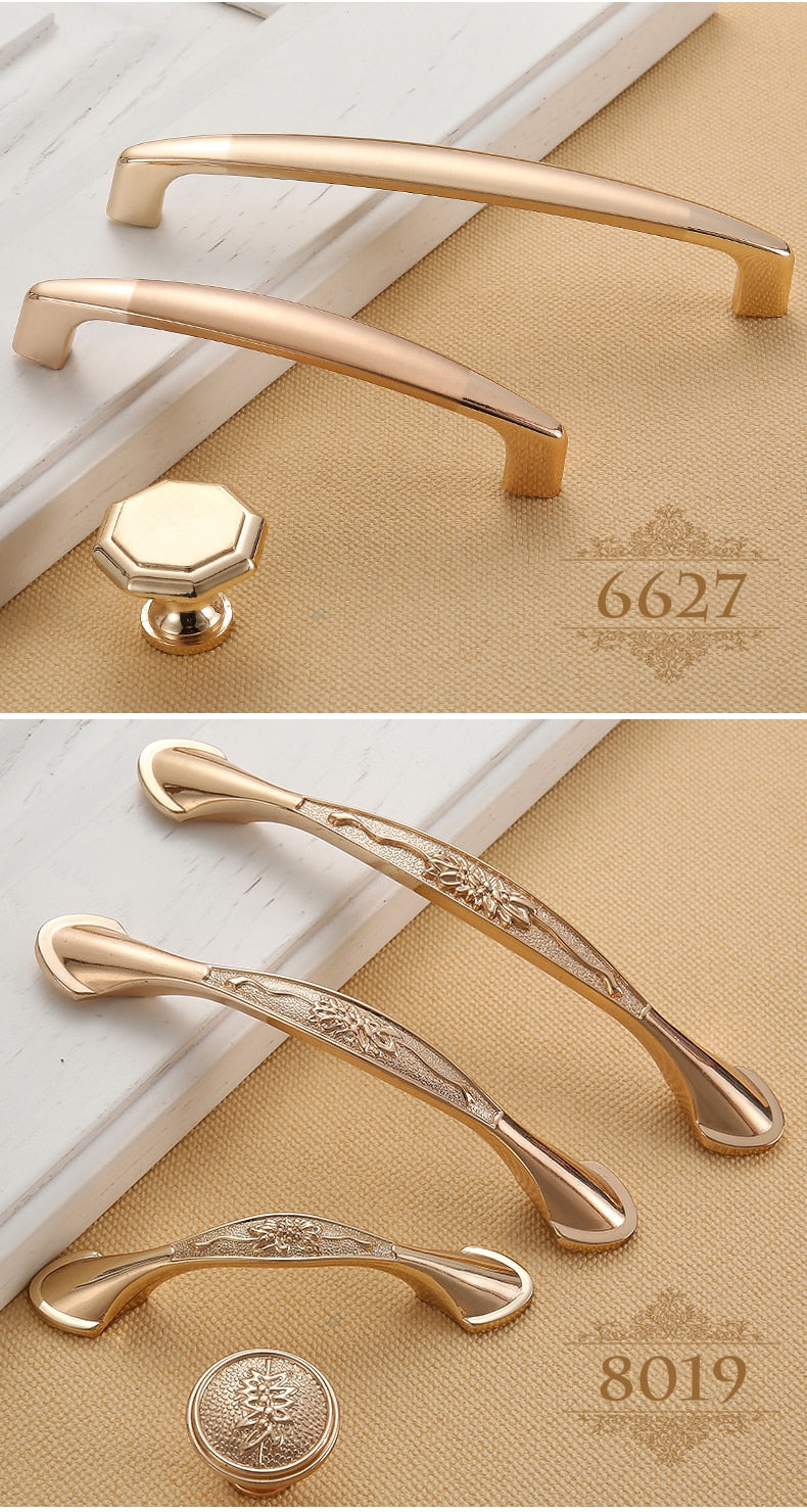 Champagne Door Handles Zinc Alloy - KiwisLove