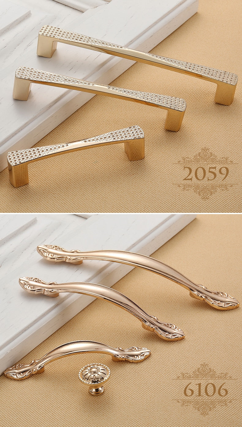 Champagne Door Handles Zinc Alloy - KiwisLove
