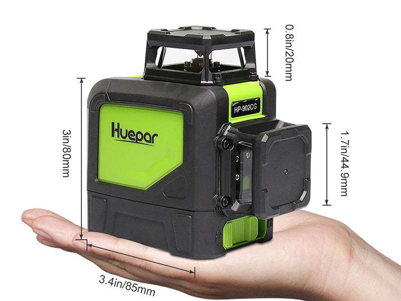 Huepar 902CG Green Beam Cross Line Laser 360-Degree - KiwisLove