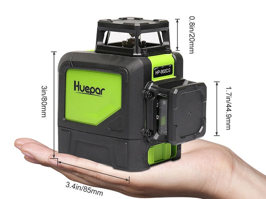 Huepar 902CG Green Beam Cross Line Laser 360-Degree - KiwisLove