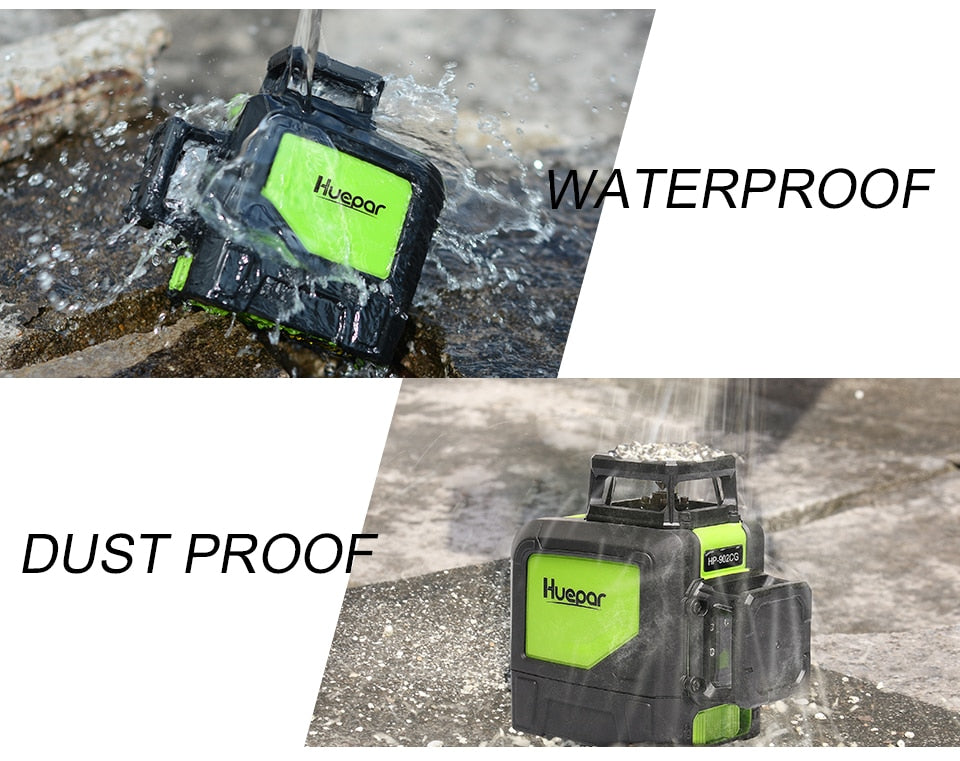 Huepar 902CG Green Beam Cross Line Laser 360-Degree - KiwisLove