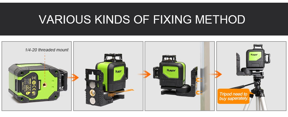 Huepar 902CG Green Beam Cross Line Laser 360-Degree - KiwisLove