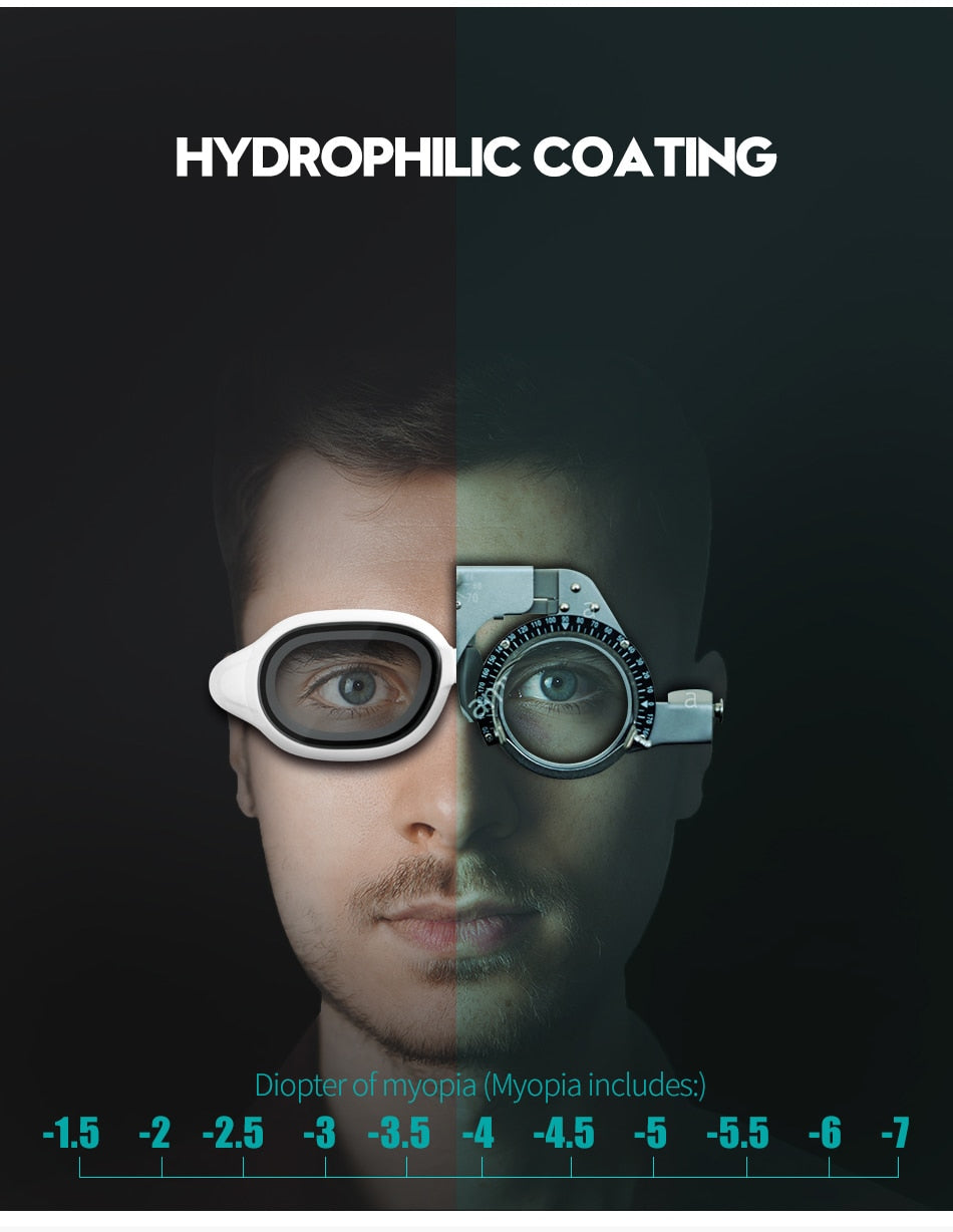 COPOZZ Myopia -1.5 to -7 Swimming Goggles Professional Anti fog Glasses - KiwisLove