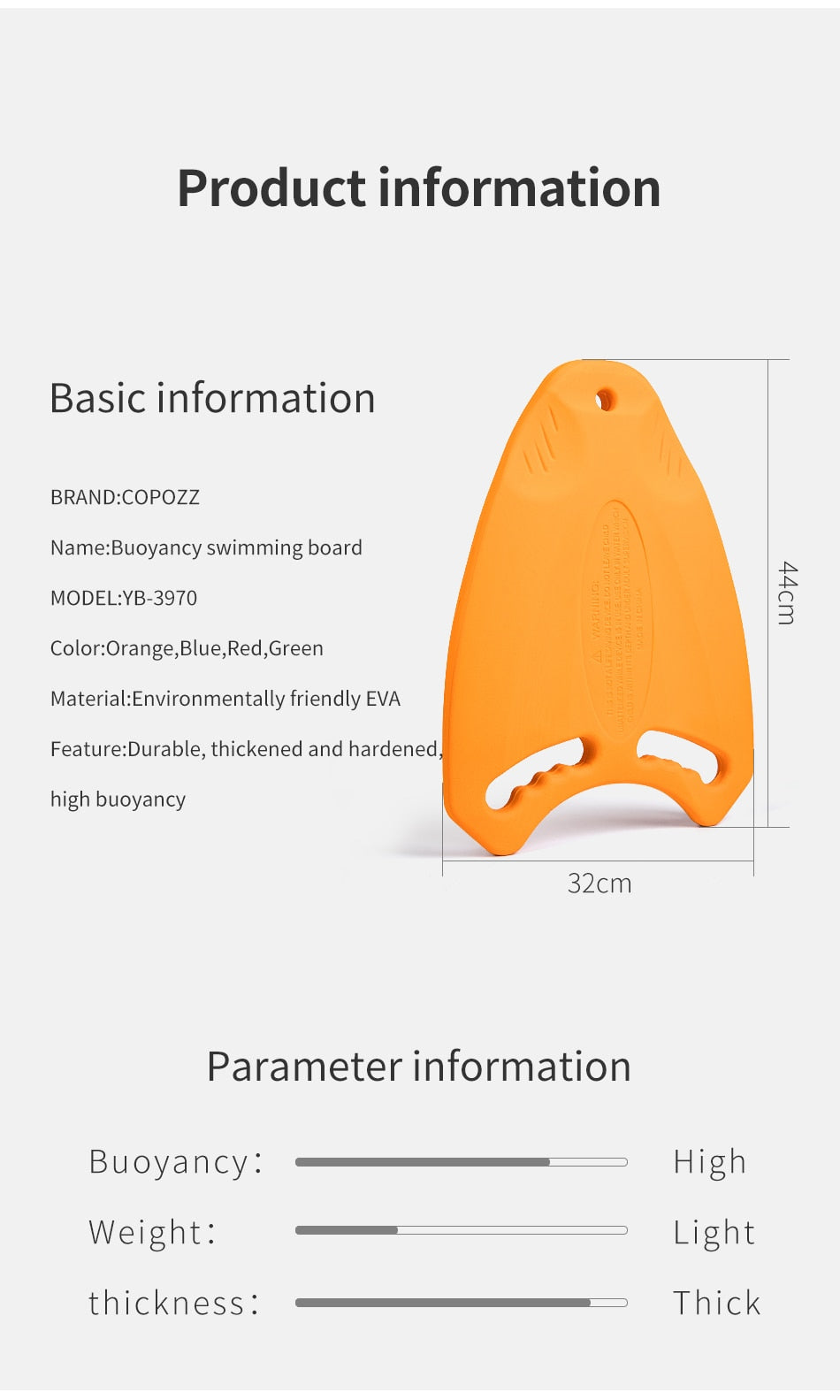 Lightweight EVA Swimming Board Floating Plate Back Float Kickboard Pool - KiwisLove