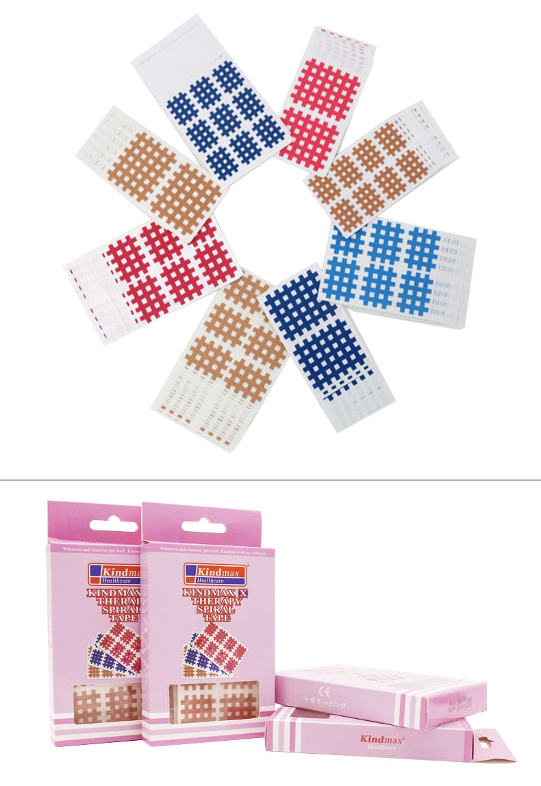 20 Sheets/Pack Kindmax Kinesiology Cross Tape Physical therapy Acupuncture Stickers for Pain Relief - KiwisLove