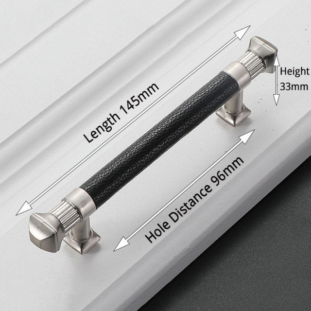 KAK Vintage Leather Cabinet Knobs and Handles Wardrobe Kitchen - KiwisLove