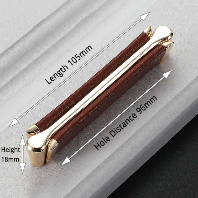 KAK Vintage Leather Cabinet Knobs and Handles Wardrobe Kitchen - KiwisLove