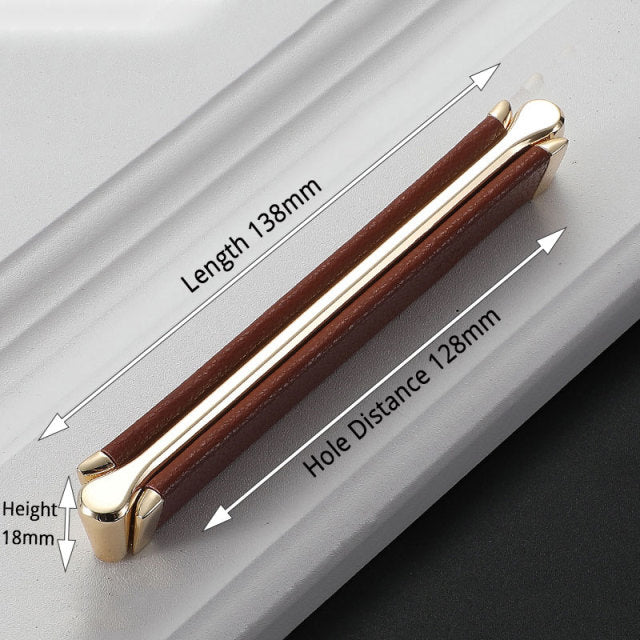 KAK Vintage Leather Cabinet Knobs and Handles Wardrobe Kitchen - KiwisLove